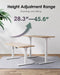 Electric Height Adjustable Standing Desk 47.2×23.6 Inch, Sit Stand Desk with Splice Board, Memory Controller, White Frame & Maple Top Computer Workstation for Home Office