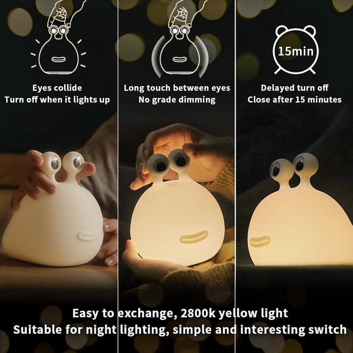 Original Authentic Slug Night Light, Nursery Squishy Lamp, Silicone Light for Classroom, Cute Animal Bedside Lamp for Baby Kids Teens, Soft Light for Bedroom Breastfeeding.