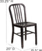 Commercial Grade Black-Antique Gold Metal Indoor-Outdoor Chair