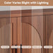 63" Fluted Buffet Cabinet with Storage, Mid-Century Symmetrical Arched Sideboard Credenza with Adjustable Shelf, Large Wood Console Table for Dining Room, Kitchen, Living Room (Warm Walnut)