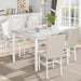 Snow White MarblePatterned Dining Table Set FivePiece