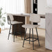 24-Inch Leather Bar Stools Set of 2 with High Backrest, Beige