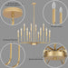 Gold 32-Inch 12-Light Chandelier Dining Room Fixture
