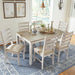 Skempton Cottage Dining 7 Piece Set – Rectangular Table & 6 Upholstered Chairs | Coastal Chic Meets Farmhouse, Whitewash