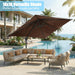 Large Cantilever Patio Umbrella, 10 Ft X 10 Ft Heavy Duty Aluminum Cantilever Offset Outdoor Umbrella with 360-Degree Rotation for Backyard, Deck, Pool, Tan