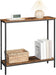 29.5" L Narrow Console Table, Sofa Table behind Couch with 2-Tier Storage Display Shelves, 8.7" D Small Entryway Table for Hallway, Foyer, Living Room, Bedroom, Rustic Brown and Black BF22XG01