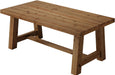 63-Inch Solid Wood Dining Table, Farmhouse Kitchen Table for 4-6 People, Rectangular Wooden Dinner Table with Thick Top & Trestle Base,Natural Wood
