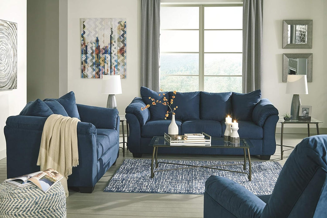 Plush Loveseat - Dark Blue