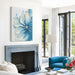 Hand-Painted Blue Floral Canvas Wall Art, 24X36 in Thick Textured Abstract Oil Painting, Vertical Modern Artwork for Living Room, Bedroom, Office, Large Original Wall Decor