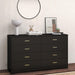 8 Drawer Dresser CharcoalBlack With Goldtone Handles