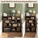Expandable Corner Bookshelf Black Walnut Narrow Wood