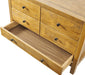 Rustic Oak Finish FiveDrawer Dresser With RoundKnobs