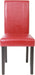 Urban Style Solid Wood Leatherette Padded Parson Chair, Red, Set of 2