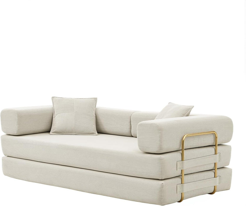 78Inch Convertible Sleeper Sofa Bed BeigeUpholstery