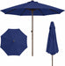 9FT Patio Umbrella, Outdoor Table Umbrella with Rope Pulley Lift, 3 Adjustable Heights, Market Umbrellas for Backyard, Pool and Deck, UPF50+