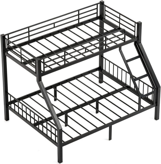 Twin XL Queen Bunk Bed Black IndustrialGradeSteelFrame