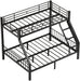 Twin XL Queen Bunk Bed Black IndustrialGradeSteelFrame
