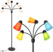 LED Floor Lamp, Medusa Multi Head Modern Tall, Rustic Adjustable Reading Standing Light for Living/Kids Room, Bedroom, Black