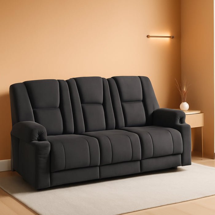 Power Reclining Sofa with Heat and Vibration,Usb Ports, Cup Holders,3-Seat Dual Recliner Sofa for Living Room 6015 (Gray)