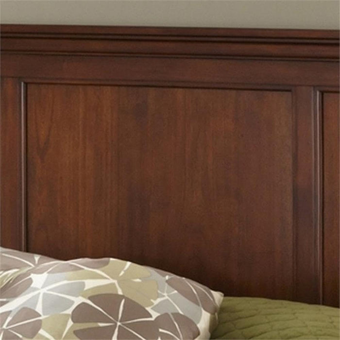 52" X 82" Traditional Wood King Headboard with Recessed Frame Moldings and Carved Detailed, Some Assembly Required, in Warm Cherry Brown Finish
