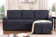 85Inch Dark Gray Reversible Sleeper Sectional Sofa