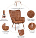 Brown PU Leather Highback Upholstered Accent Chairs