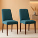 Lyncott Contemporary Dining Room Upholstered Side Chair with Foam Cushion, 2 Count, Blue & Brown