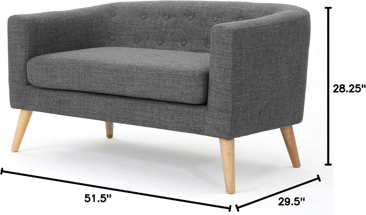 Grey Mid-Century Loveseat: Modern, Stylish Design