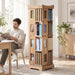 Larger Solid Wood Rotating Bookshelf, Revolving Bookcase (5-Tier)