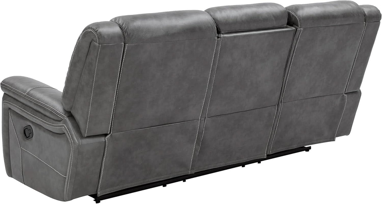 Coaster Home Furnishings - Conrad - Fabric - Upholstered Motion Reclining Sofa with Power Outlet, Padded Headrests and Wall Hugger Design - Living Room - Grey - 650354