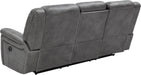 Coaster Home Furnishings - Conrad - Fabric - Upholstered Motion Reclining Sofa with Power Outlet, Padded Headrests and Wall Hugger Design - Living Room - Grey - 650354
