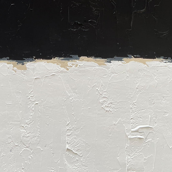 Art Hand-Painted Black and White Wall Art, Minimalist Abstract Painting Large Oil on Canvas Texture Wall Art Office Art Contemporary Art 45X30 Inches