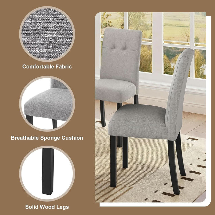 5-Piece Dining Table Set, 63" Faux Marble Table and 4 Chairs
