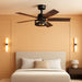 42 Inch Farmhouse Ceiling Fan with Lights 2 Pack, Rustic Black Ceiling Fans with Remote, 5 Dual Finish Blades, Quiet 6 Speed Reversible DC Motor, Caged Industrial Fan for Bedroom, Living Room, Patio