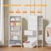 White Tall Dresser With Fabric Drawers Organization