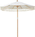 8.5Ft Luxury Premium Boho Patio Umbrella Wood Pole Fancy Bali-Style Outdoor Umbrellas UPF 50+ Sun Protection with Pulley Lift Air Vent Tassel Fringe for Garden, Pool, Deck, Beach, Backyard, Events