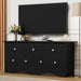 Black Five Drawer Dresser With PremiumSolidWoodFinish
