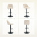 Bar Stools Set of 4, Modern Swivel Bar Chairs, Adjustable Upholstered Barstools Counter Height with Full Backrest for Bar, Dining Room, Kitchen Island, Beige
