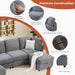 Gray Modular Sectional Sofa With Hidden Compartment
