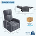 Recliner Chair for Adults, Lazy Recliner Ergonomic Adjustable Single Sofa Enhanced with Side Pocket, Tall Back, Wide Arms & Padded Seat, Home Theater Seating for Living Room