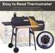 48" Steel Portable Charcoal Grill with Offset Smoker,Stainless Steel Barbecue Grill with Wheels for Patio BBQ Cooking, Camping