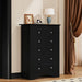 Tall Wooden Dresser Five Drawer Chest BlackFinishEdition