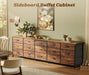 78.7 Inch Long Dresser for Bedroom, 15 Drawer Fabric Dresser for Closet, Large TV Stand for 65, 75, 85 Inch TV, Wide Chest of Drawer with Storage, 78.7" W X 12.9" D X 26.7" H, Rustic Brown