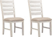 Skempton Modern Farmhouse Dining Room Chair, 2 Count, Whitewash