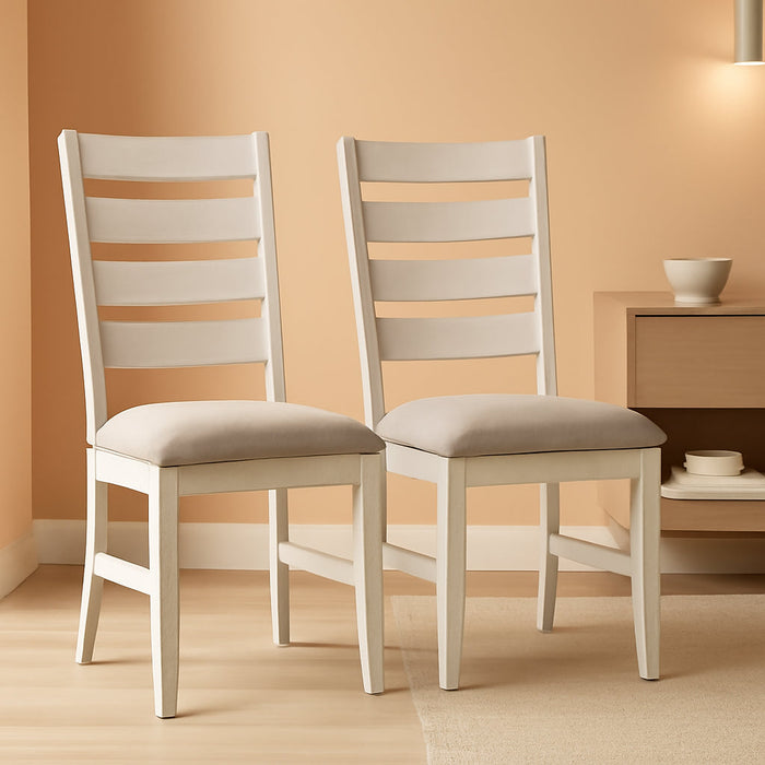 Skempton Modern Farmhouse Dining Room Chair, 2 Count, Whitewash