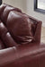 Alessandro Contemporary Leather Power Reclining Sofa with Adjustable Headrest, Red