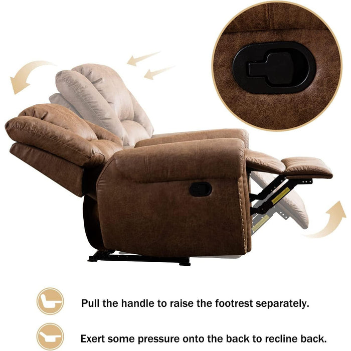 Classic Recliner Chair with Leather Arms