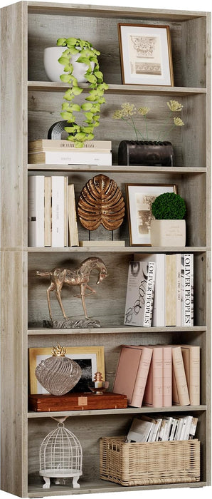 Bookshelves and Bookcases Floor Standing 6 Tier Display Storage Shelves 70In Tall Bookcase Home Decor Furniture for Home Office, Living Room, Bed Room
