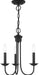 Blackened Steel Three Light Chandelier Living Room