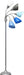 LF2006-SBG 67" Contemporary Multi Head Medusa 5 Light Adjustable Gooseneck Silver Floor Lamp with Blue, White, Gray Shades for Kids Bedroom Playroom Living Room Office
